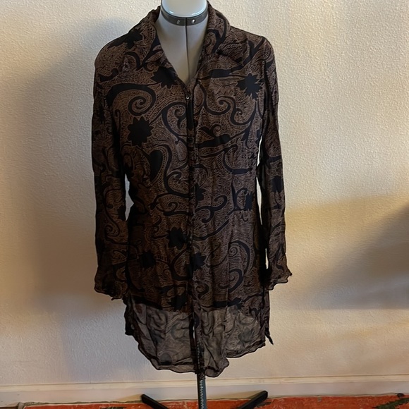 3xl Didi ID tunic button down shirt fits smaller (2xl but stretches) - Picture 2 of 5